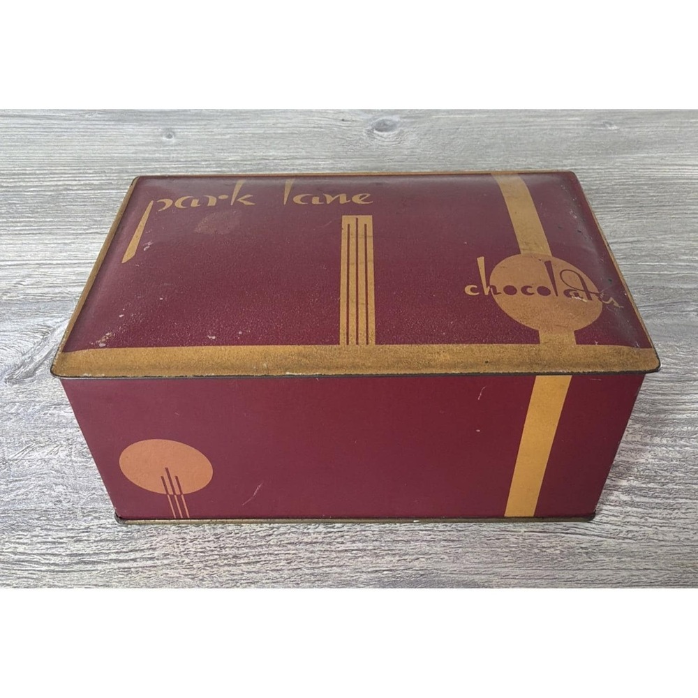 Vintage 1930's Art Deco Park Lane Chocolate Tin Canco Company Hermione Reiner NY
